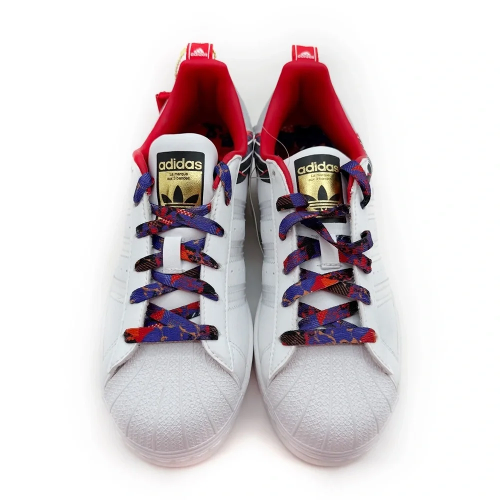 Adidas Superstar Chinese New Year Sneakers Kids Size 4.5 Shoes White Purple Red